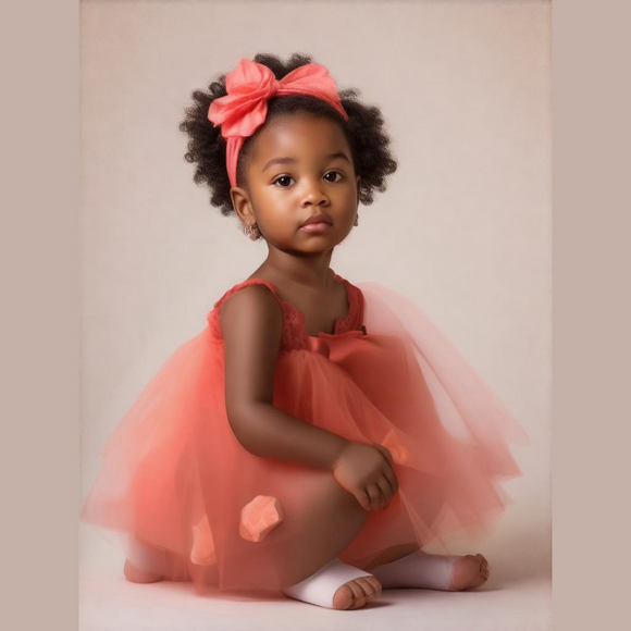 bijan kids Other - Floral tulle dress with floral petals. Coral. 18 mos